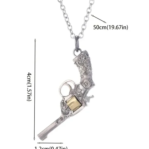 Silver Revolver Pendant Necklace for Women - Picture 6 of 6